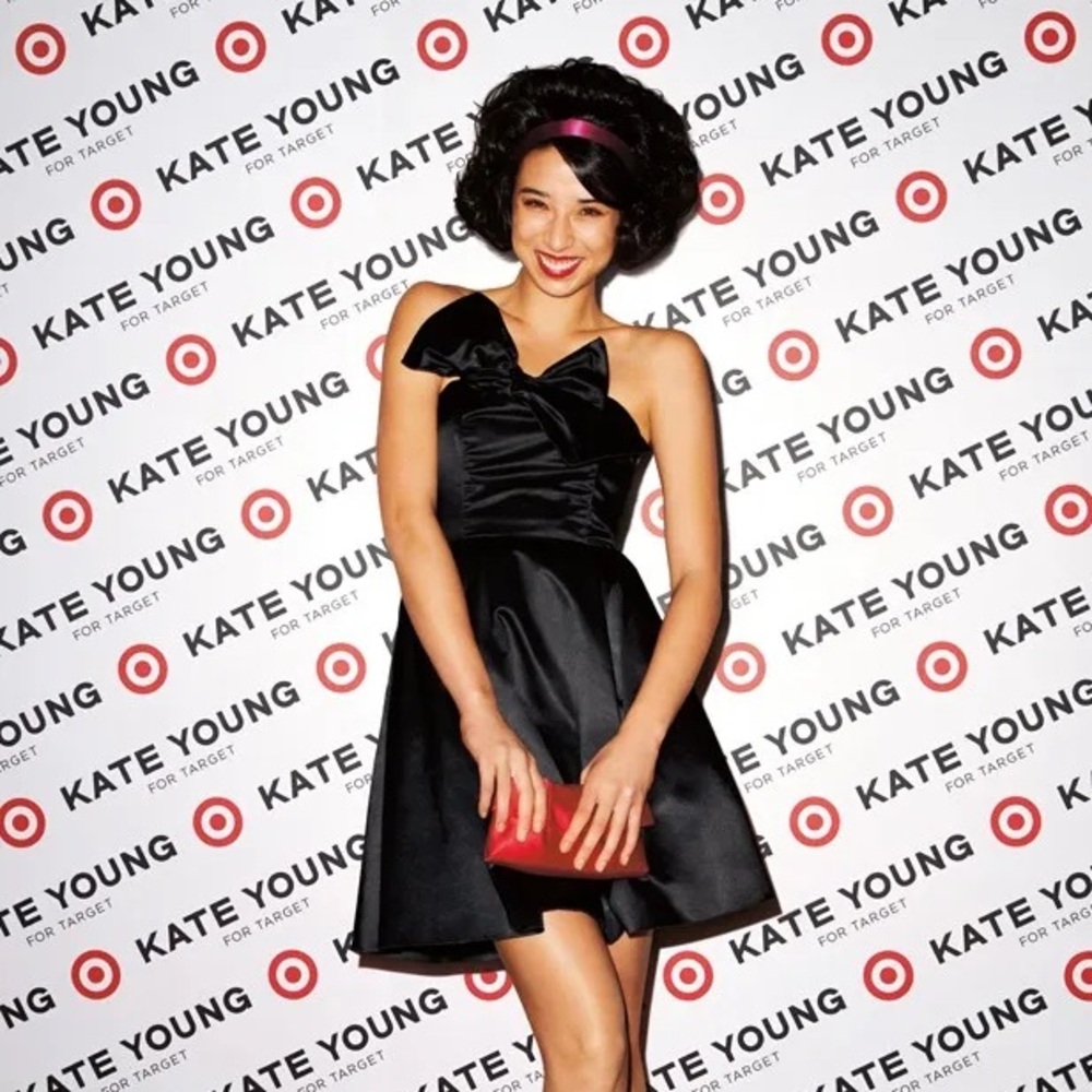 NWT Kate Young for Target Strapless Black Bow Front Dress